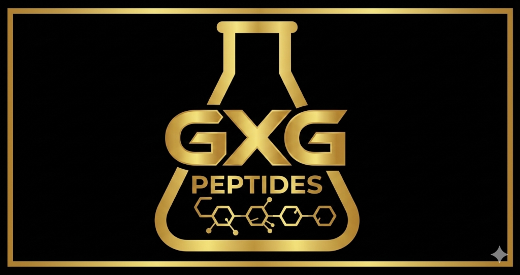 Gold logo for GXG Peptides