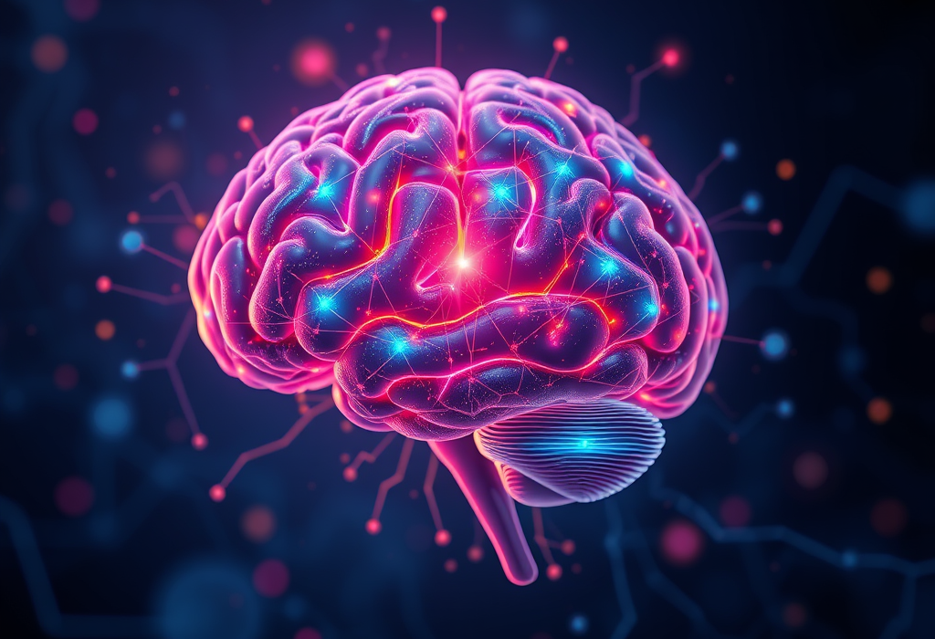 Colorful digital representation of brain