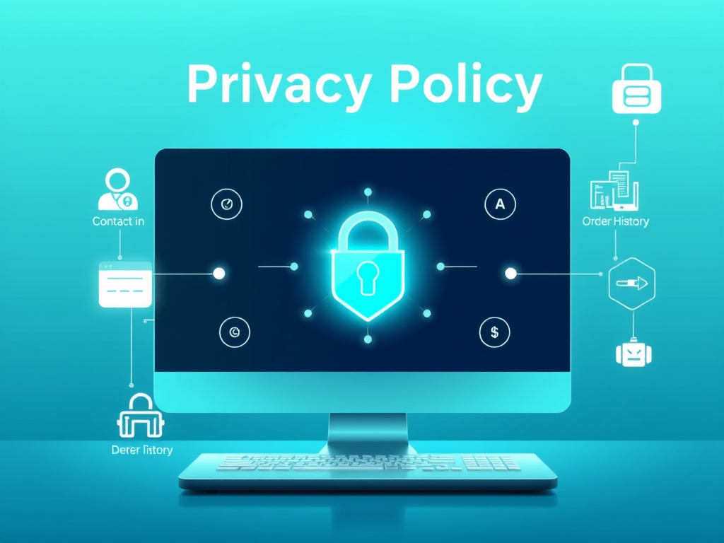 Computer screen displaying privacy policy elements