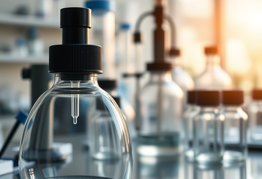 Laboratory glassware with liquid samples