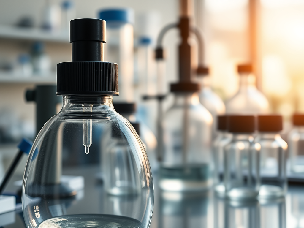 Laboratory glassware with liquid samples