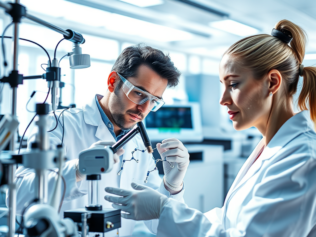 Scientists working in a laboratory setting.